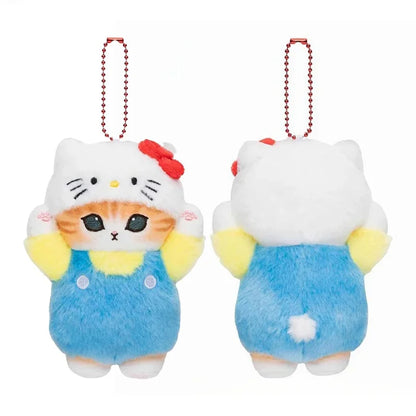 Porte-clés en peluche Kawaii Mofusand Cross-Dressing Sanrio Hello Kitty Kuromi Hanyodon 12 cm Pendentif pour sac à dos en peluche Anime