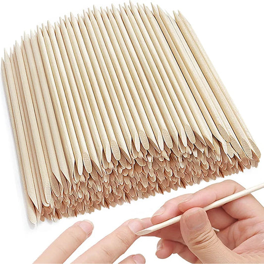 Lot de 100/50 bâtons en bois d'oranger pour nail art, repousse-cuticules, élimine les strass, les points, les outils de soins pour manucure et pédicure